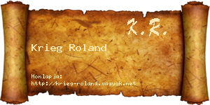 Krieg Roland névjegykártya